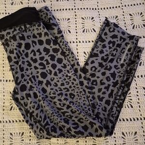 Nike Black and Gray Leopard Print Leggings